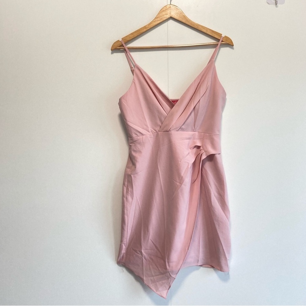 Sleeveless Strapped Mini Wrap Dress - Asymmetrical